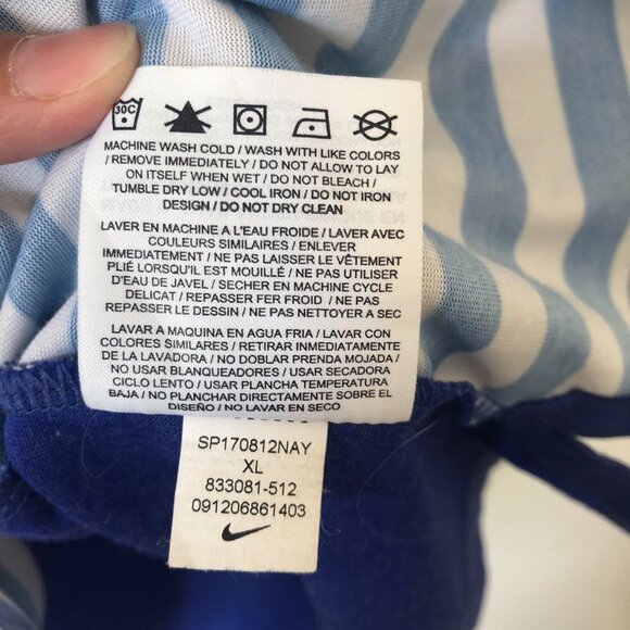 Nike Dri-Fit Modern Fit Blue Stripe Sports Polo Golf Shirt Size XL - Picture 6 of 6